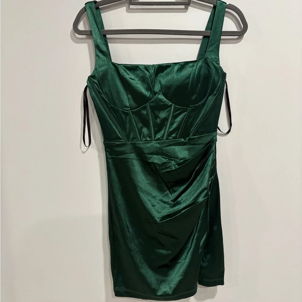 Windsor Maia Satin Corset Lace-Up Mini‎ Dress